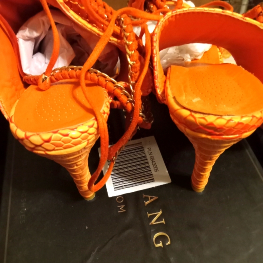 Orange Strappy Heels